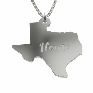 Sterling Silver Texas Home Pendant Necklace