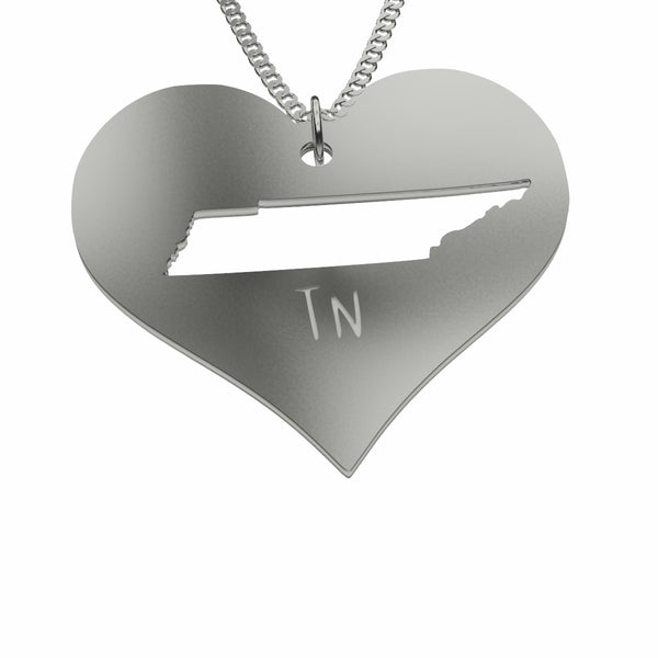 Sterling Silver Tennessee in My Heart Necklace Pendant Necklace