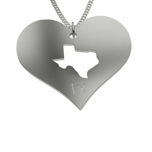Sterling Silver Texas in My Heart Necklace Pendant Necklace