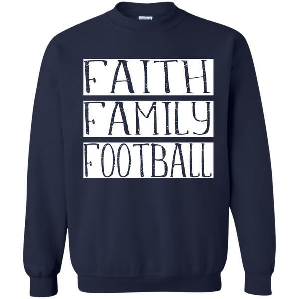 Faith Family Football Crewneck Sweatshirt Navy