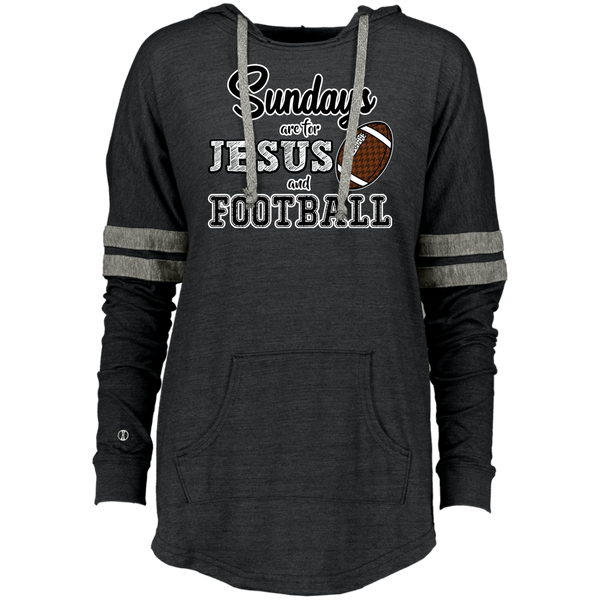 Sundays are for Jesus and Football Long Sleeve Raglan Hoodie Vintage Black