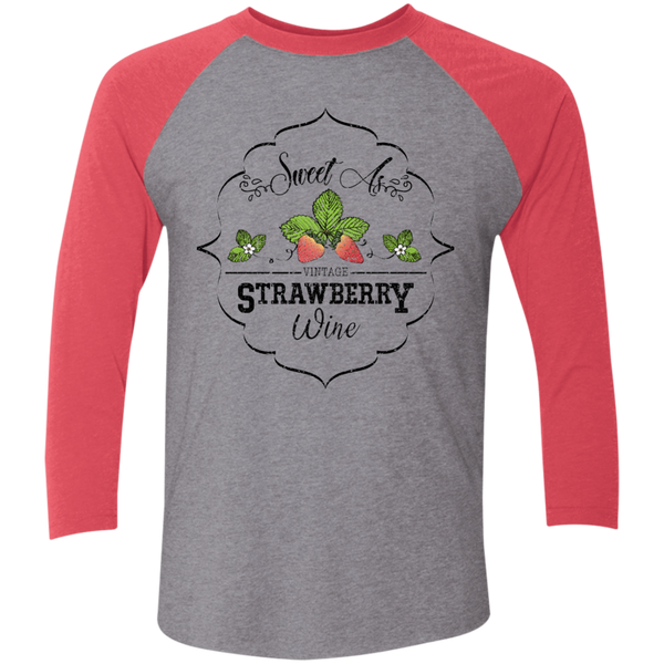 Sweet as Strawberry 3/4 Sleeve Baseball Raglan Tee Pink