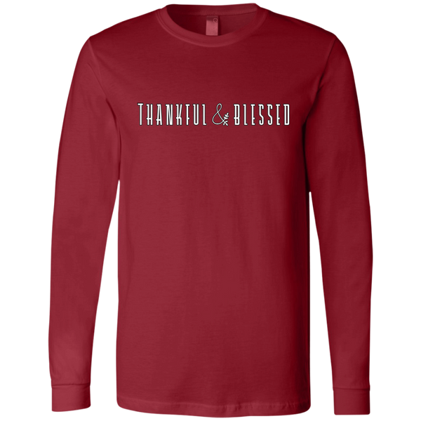 Thankful and Blessed Soft Long Sleeved Tee Red
