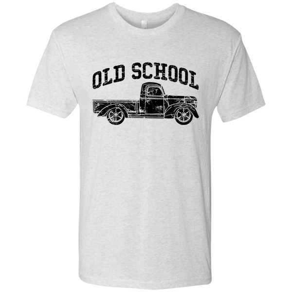 Old School Vintage Distressed Antique Truck Tee Shirt Heather White