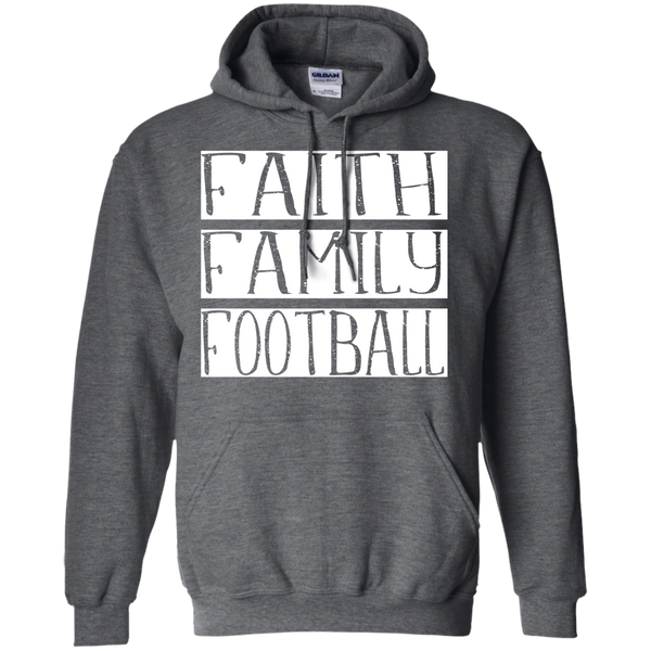 Faith Family Football Hoodie Sweatshirt Dark Grey