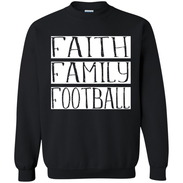 Faith Family Football Crewneck Sweatshirt Black