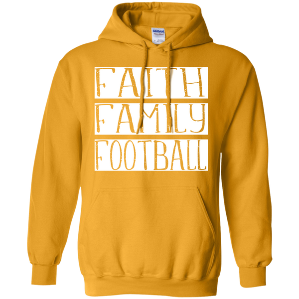 Faith Family Football Hoodie Sweatshirt Gold