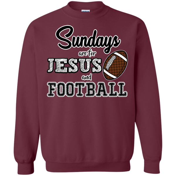 Sundays are for Jesus and Football Crewneck Sweatshirt Maroon