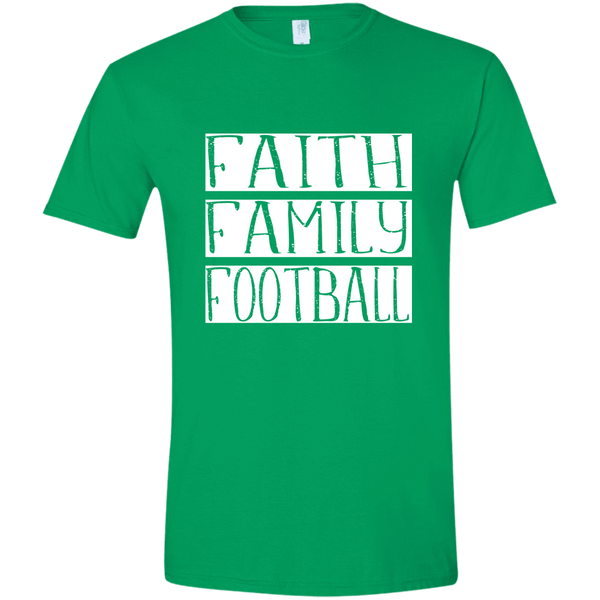 Faith Family Football Soft Tee Shirt Green