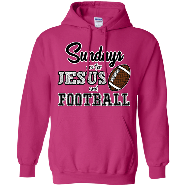 Sundays are for Jesus and Football Hoodie Sweatshirt Pink