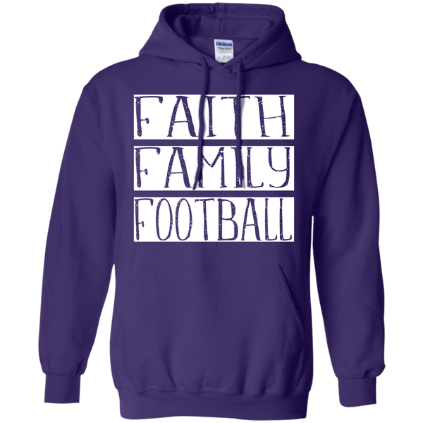 Faith Family Football Hoodie Sweatshirt Purple