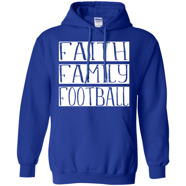 Faith Family Football Hoodie Sweatshirt Blue