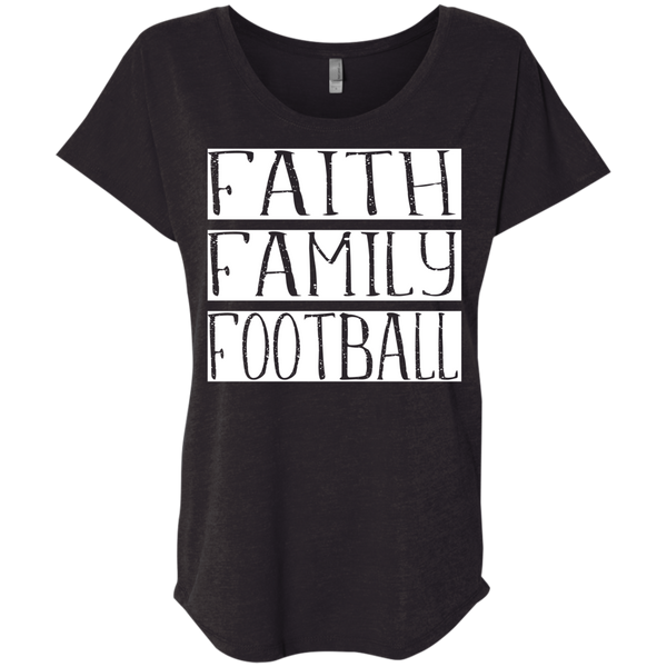Faith Family Football Flowy Dolman sleeve tee black