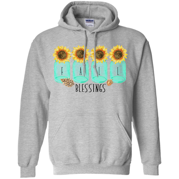 Mason Jar Sunflowers Fall Blessings Hoodie Sweatshirt Sport Grey