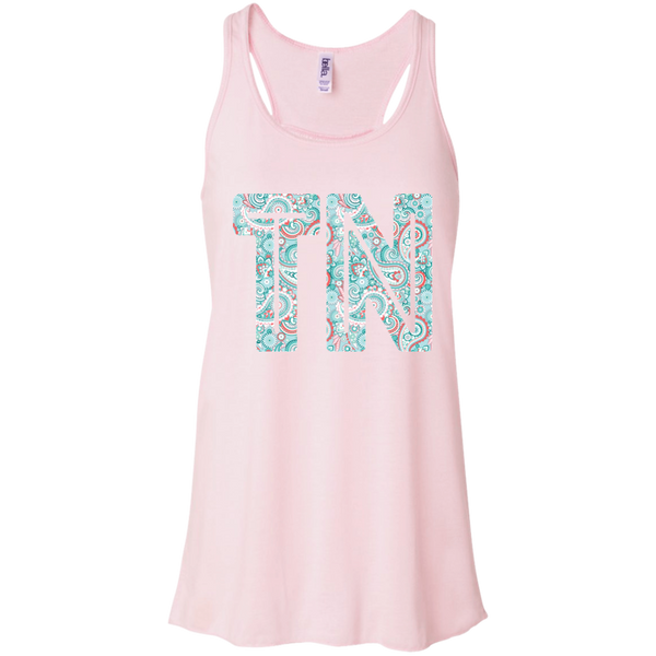 Paisley Tennessee Flowy Racerback Tank Top Pink