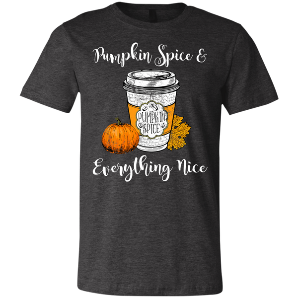 Pumpkin Spice and Everything Nice Tee Shirt Dark Heather Grey