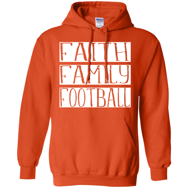 Faith Family Football Hoodie Sweatshirt Orange