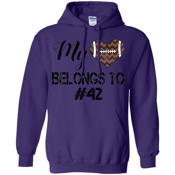 My Heart Belongs To Personalized Football Hoodie Sweatshirt Purple