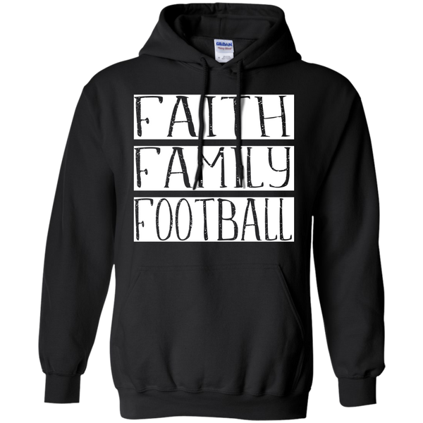 Faith Family Football Hoodie Sweatshirt Black