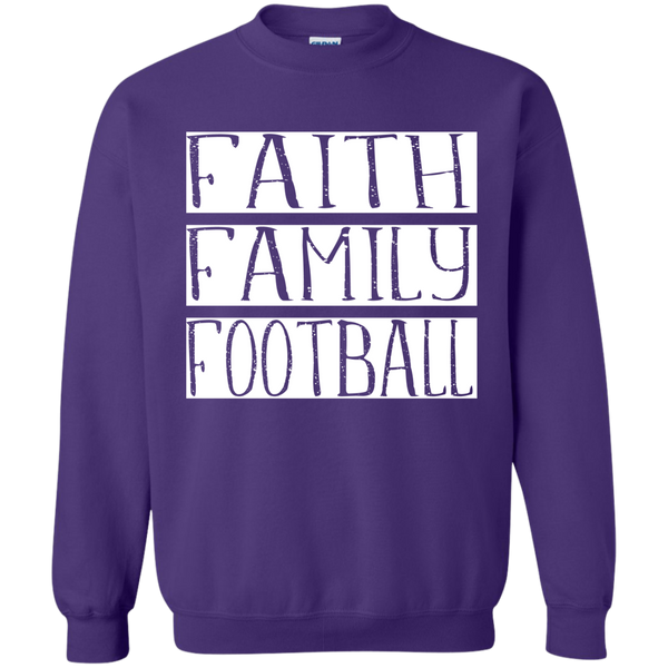 Faith Family Football Crewneck Sweatshirt Purple