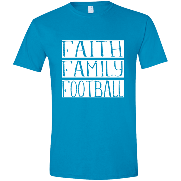 Faith Family Football Soft Tee Shirt Blue