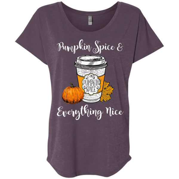 Pumpkin Spice and Everything Nice Flowy Dolman Sleeve Tee Vintage Purple