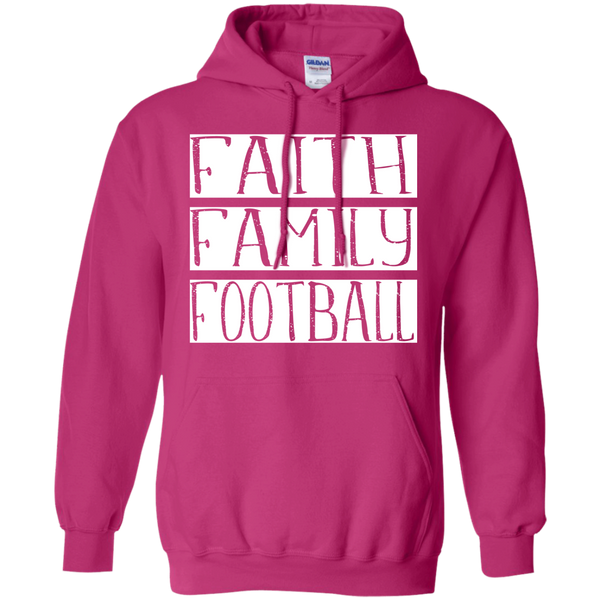 Faith Family Football Hoodie Sweatshirt Hot Pink