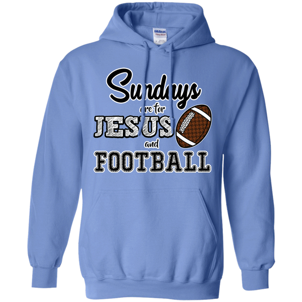 Sundays are for Jesus and Football Hoodie Sweatshirt Carolina Blue