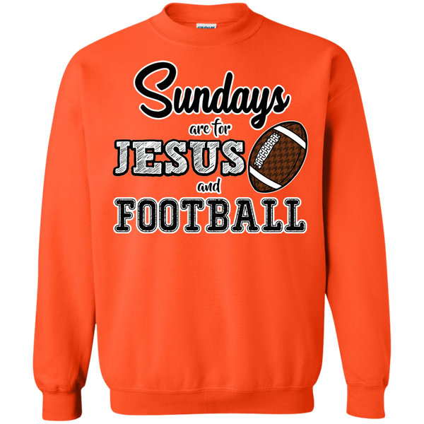 Sundays are for Jesus and Football Crewneck Sweatshirt Orange