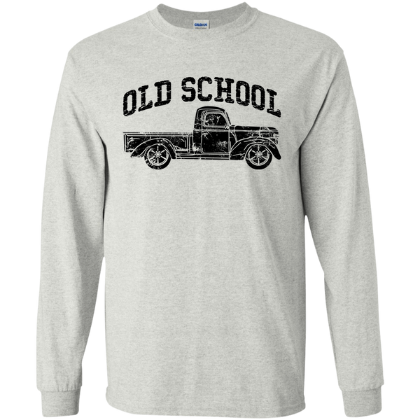 Old School Vintage Distressed Antique Truck Long Sleeve Tee Sport Sport Grey