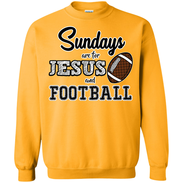 Sundays are for Jesus and Football Crewneck Sweatshirt Gold