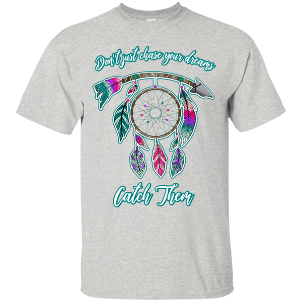 Chase catch your dreams inspirational dreamcatcher tee shirt ash grey