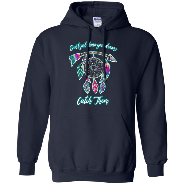 Chase catch your dreams inspirational dreamcatcher hoodie sweatshirt navy