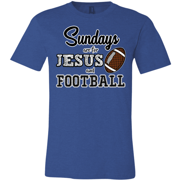 Sundays are for Jesus and Football Tee Shirt Blue