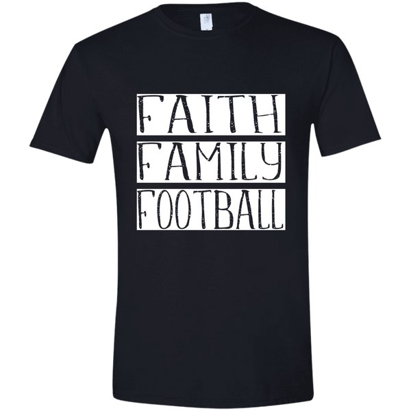 Faith Family Football Soft Tee Shirt Black