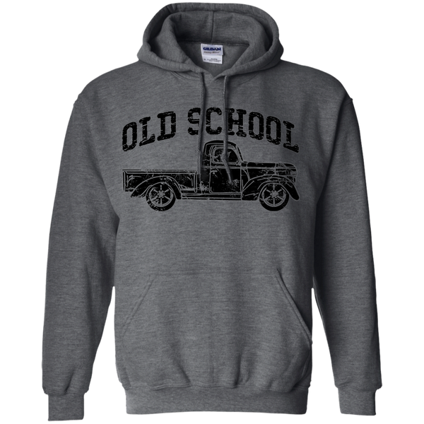 Old School Vintage Distressed Antique Truck Hoodie Dark Grey