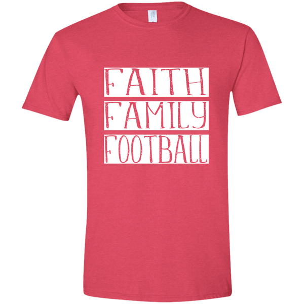 Faith Family Football Soft Tee Shirt Pink
