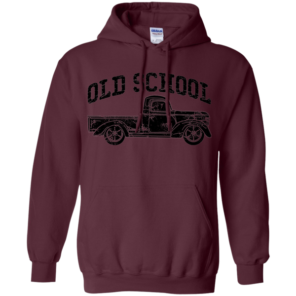 Old School Vintage Distressed Antique Truck Hoodie Maroon