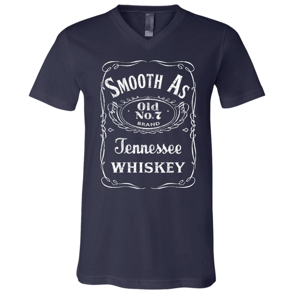 Smooth as Tennessee Whiskey Soft V-Neck Tee Shirt Navy