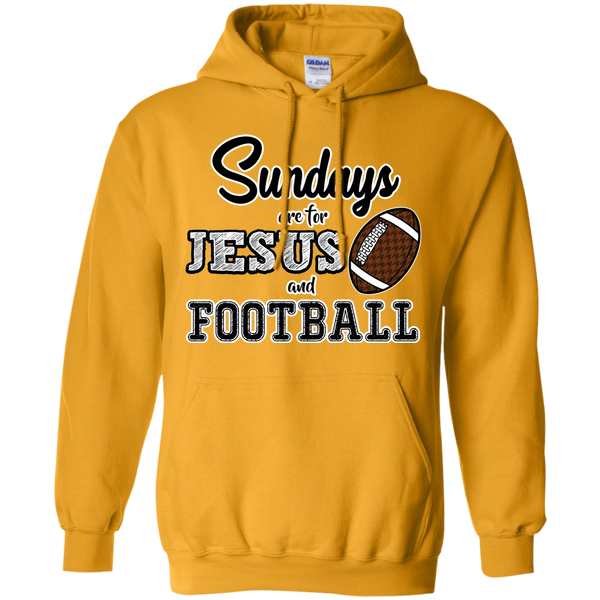 Sundays are for Jesus and Football Hoodie Sweatshirt Gold