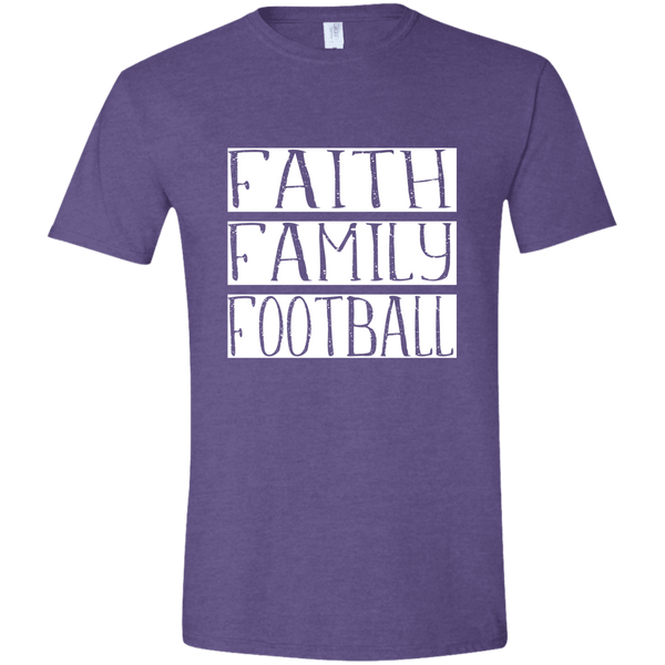 Faith Family Football Soft Tee Shirt Purple