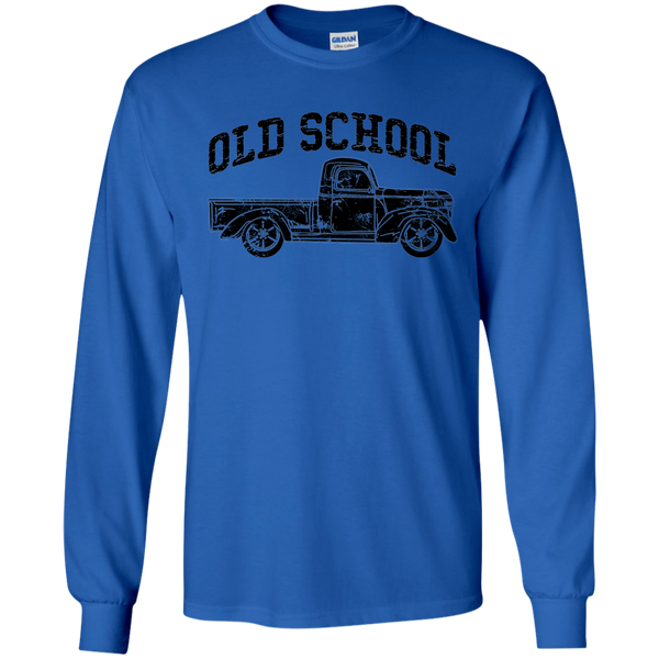 Old School Vintage Distressed Antique Truck Long Sleeve Tee Blue