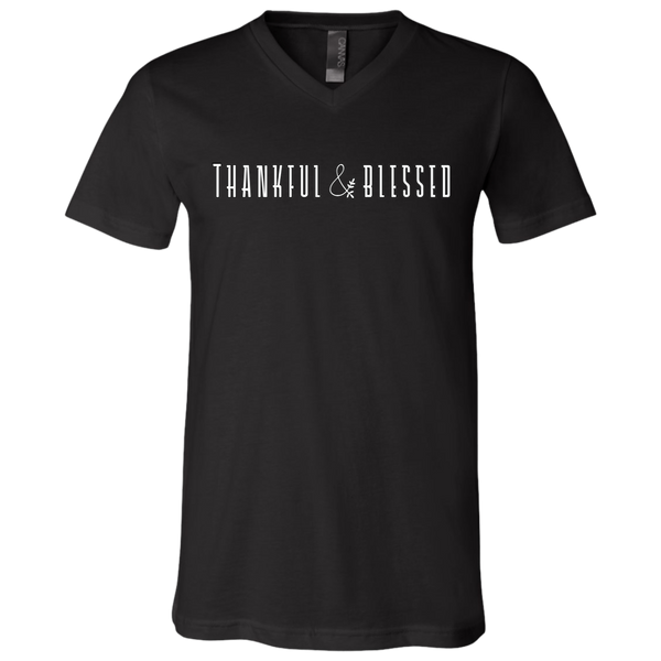 Thankful and Blessed Soft V-Neck Tee