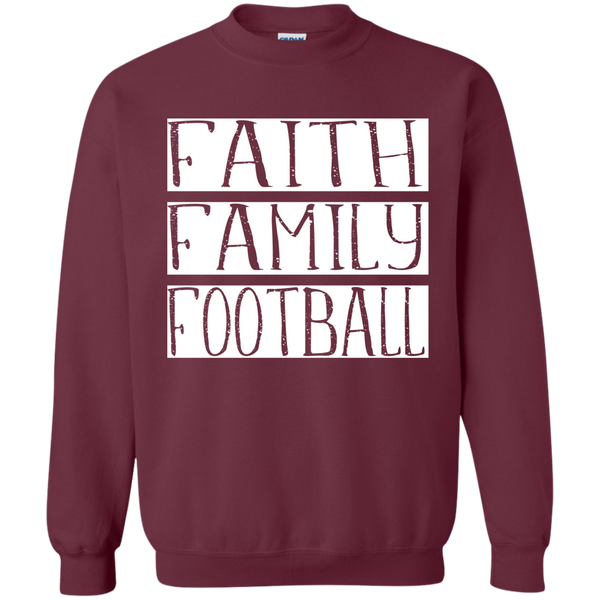 Faith Family Football Crewneck Sweatshirt Maroon