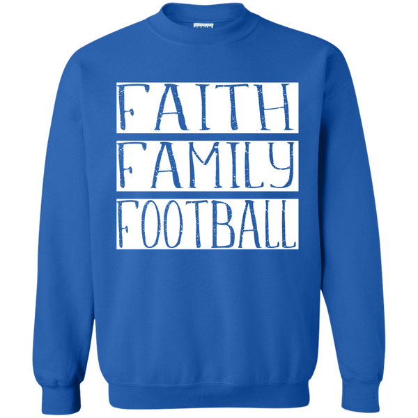 Faith Family Football Crewneck Sweatshirt Blue