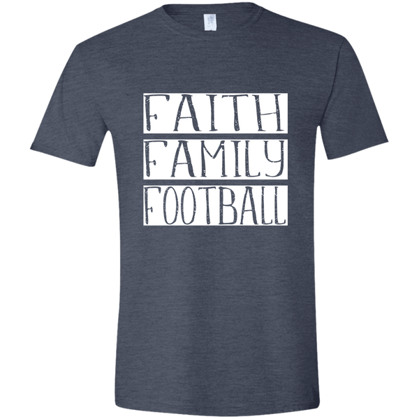 Faith Family Football Soft Tee Shirt Dark Grey