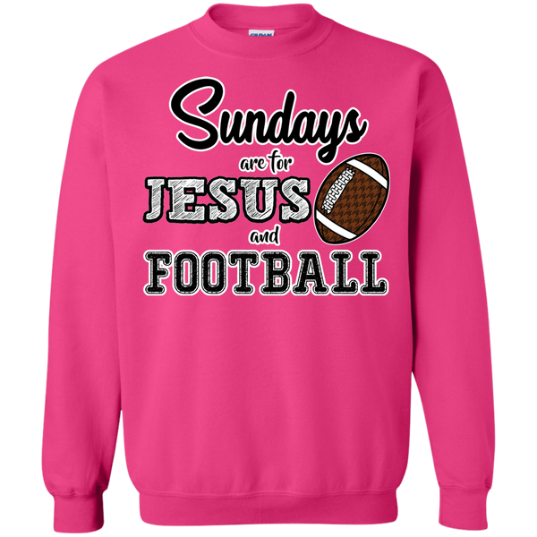 Sundays are for Jesus and Football Crewneck Sweatshirt Pink