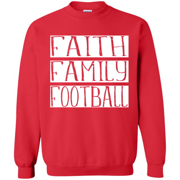 Faith Family Football Crewneck Sweatshirt Red