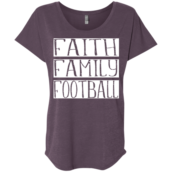 Faith Family Football Flowy Dolman sleeve tee vintage purple