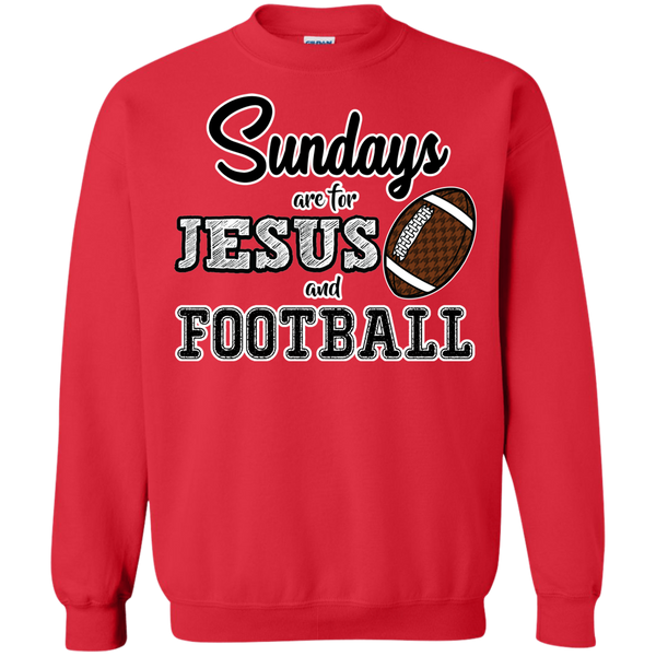 Sundays are for Jesus and Football Crewneck Sweatshirt Red